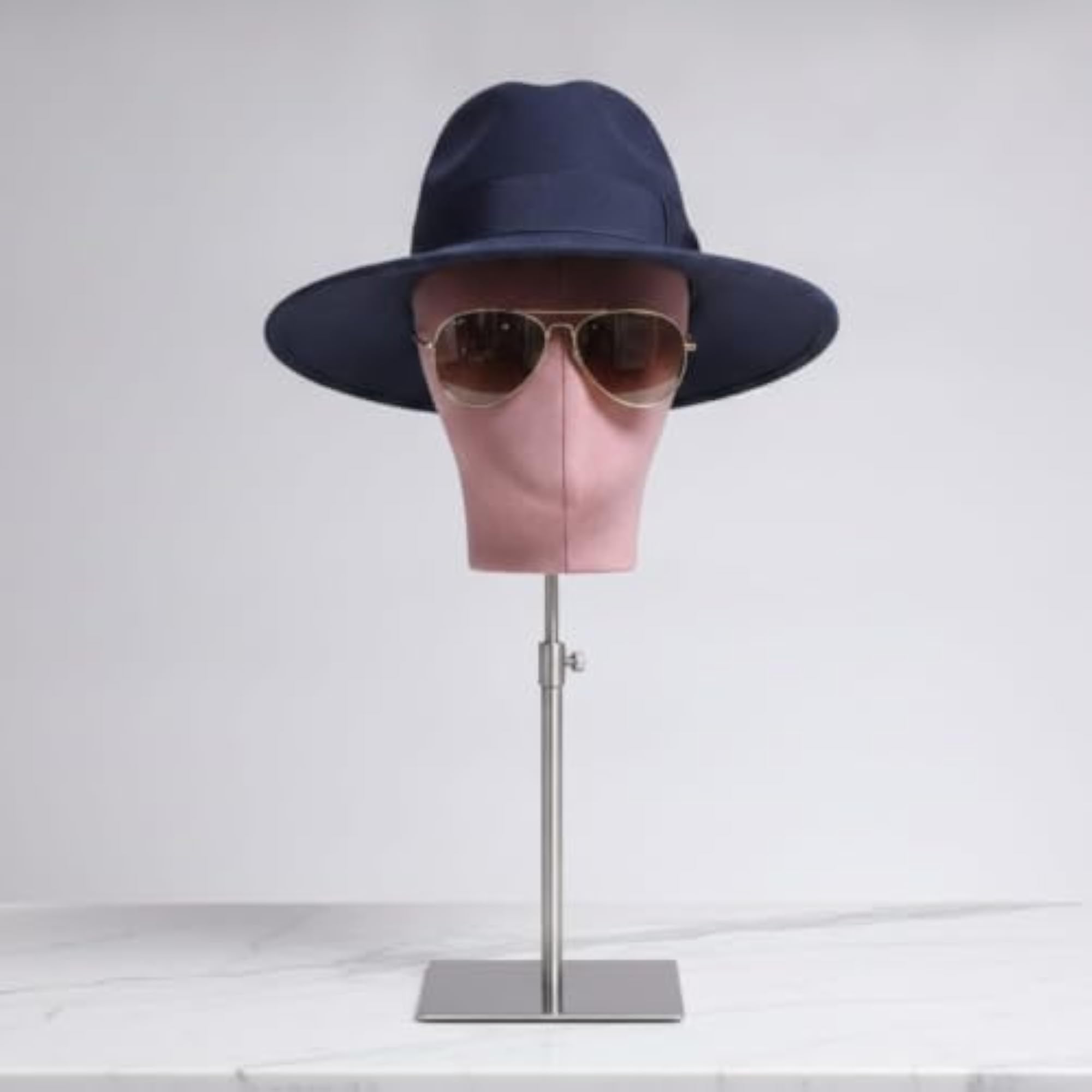 Adjustable Head Hat Display with Square Base