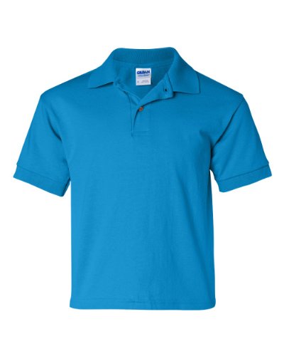 Gildan Camisa polo DryBlend juvenil 159 g 50/50, Safira, M