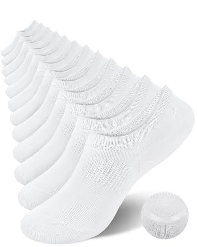 YSense Womens No Show Socks Low Cut Cushioned Cotton Non Slip Invisible Boat Socks 6 Pairs