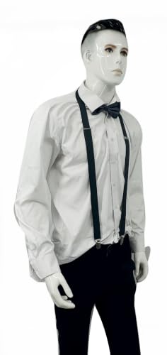 Image of Men's Suspenders Bowtie Set Elastic Y Shape Style Women's Suspenders Bowtie For Wedding&Formal Events