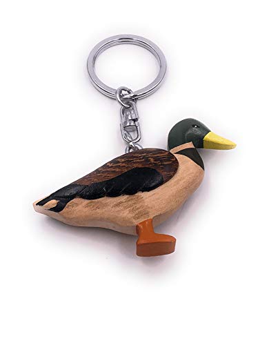 H-Customs Erpel Ente Stockente süß Echt Holz Edel Handmade Schlüsselanhänger Anhänger