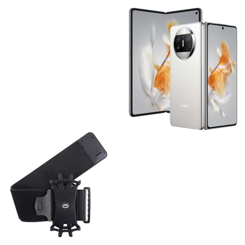 BoxWave Holster Compatible with Huawei Mate X3 - ActiveStretch Sport Armband, Adjustable Armband for Workout and Running - Jet Black