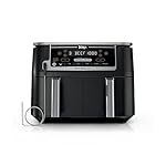 Ninja DZ550 Foodi 10 Quart 6-in-1 DualZone Smart XL Air Fryer with 2 Independent Baskets, Smart Cook Thermometer for Perfect Doneness, Match Cook & Smart Finish to Roast, Dehydrate & More, Grey