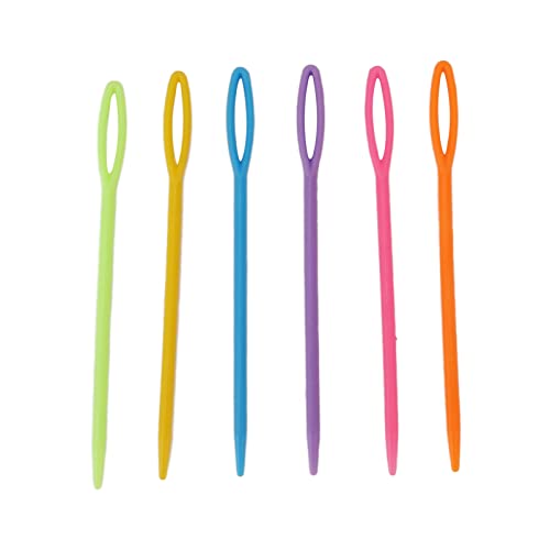 100pcs Plastic Yarn Sewing Needle Set, Large Eye Blunt Needles Colorful Safety Lacing Needles for Kids DIY Sewing Handmade Crafts