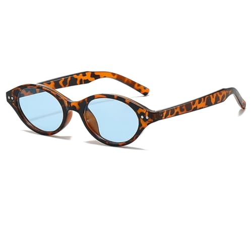 Lunettes œil de chat vintage contre l'éblouissement : petite monture femme bleu léopard