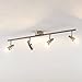 Produktbild ELC LED Deckenlampe, schwenkbar & drehbar, 4 flammig, inkl. 4 x 5W GU10 LED Leuchtmittel, LED Deckenleuchte, Deckenstrahler warmweiss, Metall nickel matt chrom Deckenspot, Spot, Strahler