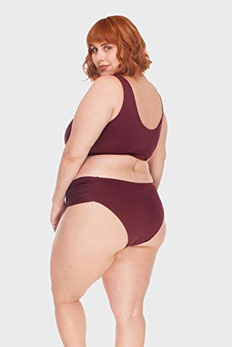 Sunkini Laterais Franzidas Plus Size Vinho