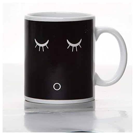 Gearmax® Smiley Face Magic Morning Mug Sonriente Cara Magia Mañana Taza Café Té Cacao Caliente Único Cambio de Color Copa