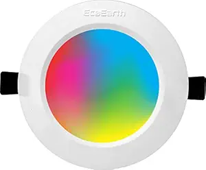 EcoEarth Neo Wi-Fi Smart Led Downlight (Ceiling Downlight) Compatible with Alexa and Google Home, 9-Watt | Warm to Cool Feel & 16 Million Colors | Pack of 1