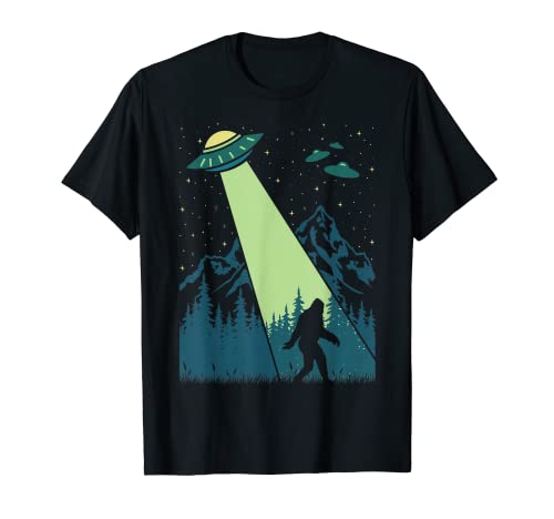 Rétro Vintage Bigfoot UFO Mountains 80s Funny Sasquatch Ufos T-Shirt