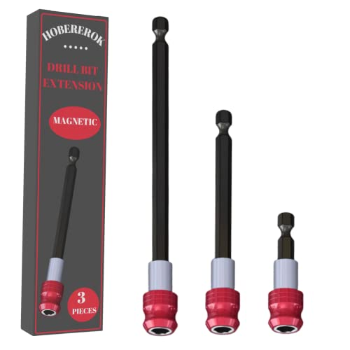 Drill Bit Extension Magnetic Drill Bit Holder 1/4â€ Hex Shank Extension for Drill Bits,Quick Change Bit Holder Drill Bit Extenderï¼ˆ3 Packs)