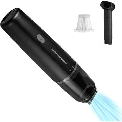 Qomcsrl Aspiradora de Mano Inalámbrica con Potente Succión, Ultra Ligera y Portátil, Ideal para Coche y Hogar, para Pelo de Mascotas, con Carga Rápida Tipo C.