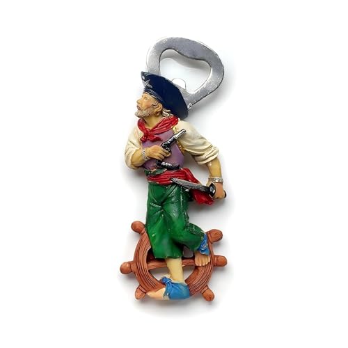 Imán decorativo figura pirata en resina 3D 5 x 2 pulg