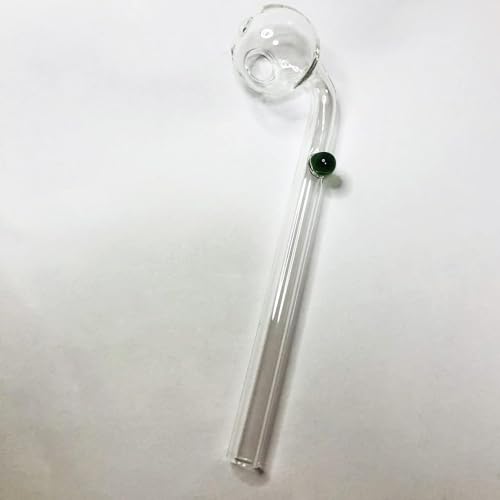Glass Oil Burner Clear Thick Pipe Oil Pipe 5.1 Inches (5PCS Green)