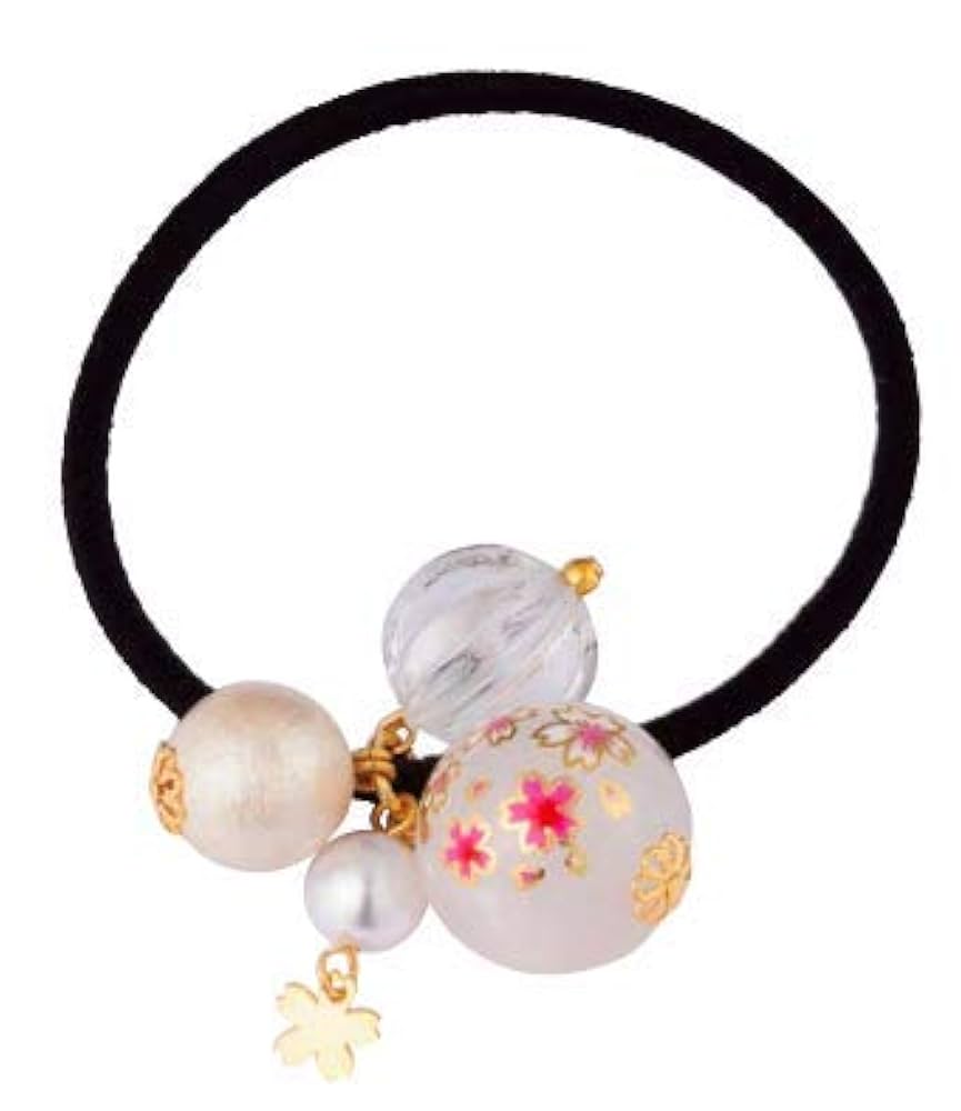 ꫛꫀꪝ硝子の髪飾り★ポンポネグラス★ヘアゴム「想像の花」yellow＆amber ꫛꫀꪝ硝子の髪飾り☆ポンポネグラス☆ヘアゴム「想像の花