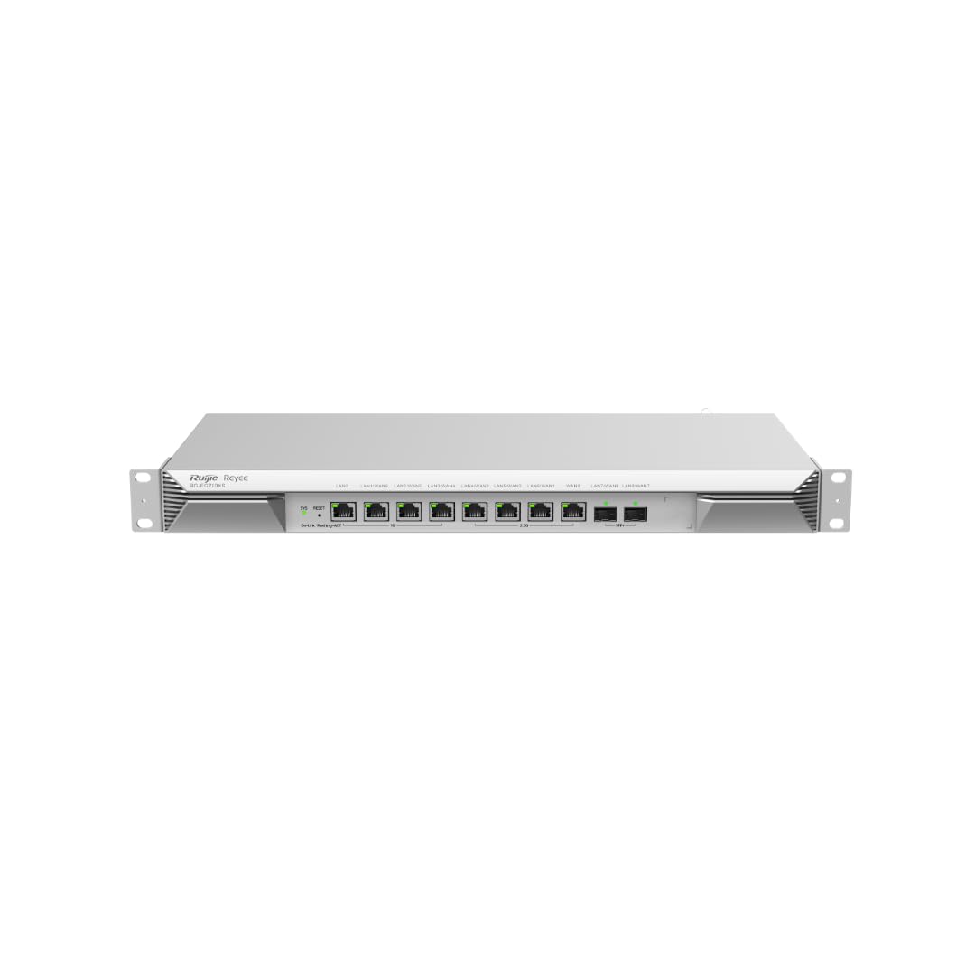 Ruijie Reyee RG-EG710XS Routeur VPN multi-Gigabit géré dans le cloud | Passerelle d'entreprise 10 ports | Débit 3 Gbit/s | Prend en charge jusqu'à 700 utilisateurs | Double SFP+ 10G | Multi-WAN |