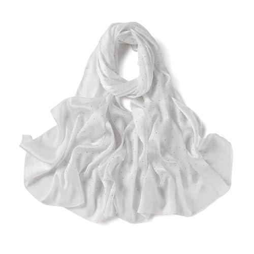ANKOMINA Women's Glitter Shimmer Muslim Hijab Scarf Elegant Satin Silk Headscarf Shawl and Wraps Pray Veil with Rhinestone