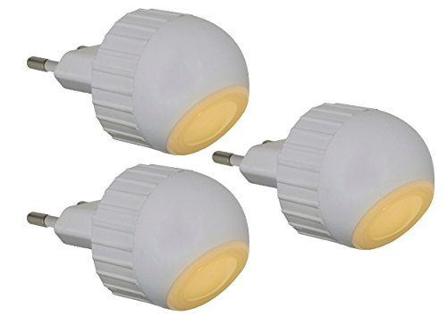 Preisvergleich Produktbild Trango 3er Pack LED Nachtlicht Orientierungslicht Sicherheitslicht Kindernacht mit Helligkeitssensor Auto AN / AUS"EYE" TG11-36E