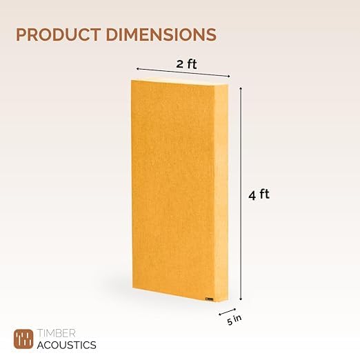 Image of Timber Acoustics | Soundproofing Broadband Absorbers | Rockwool | Pine-wood | Room Acoustics & Soundproofing | 2' x 4' x 5 inch [SET OF 2] NRC > 0.9 (Wine)