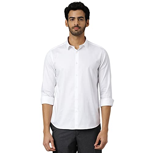 Image of KINGDOM OF WHITE Gala Full Sleeve Contrast Detail White Casual Shirt | 100% Cotton Fabric, Regular Collar, Slim Fit Shirt for Men