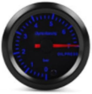Medidor de Presión de Aceite Medidor de Presión de Aceite de BAR Medidor de Prensa de Aceite Motor de Alta Velocidad Con Sensor (Azul oscuro)