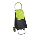 Carrito de comestibles plegable con ruedas, compacto de tela Oxford, para compras, equipaje, lavandería, ligero y verde