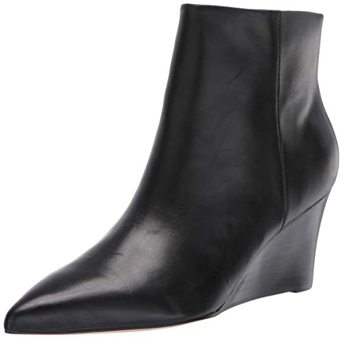 NINE WEST Women's Carter Wedge Booties Ankle Boot, Black, 7 M