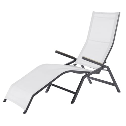 Relax Liege Diamond Garden Valencia Edelstahl 304 dunkelgrau/Sunproof Sling silber/weiß