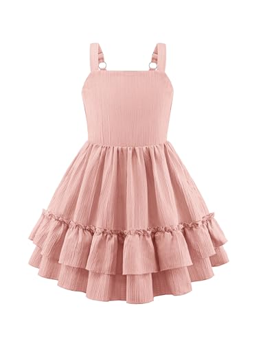 Image of Arshiner Girls Cami Summer Dress Boho Sleeveless Casual Sundress with Pockets for 4-12 Y