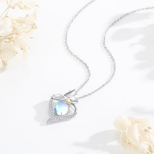 Collier en argent sterling 925 et véritable pierre de lune - 3