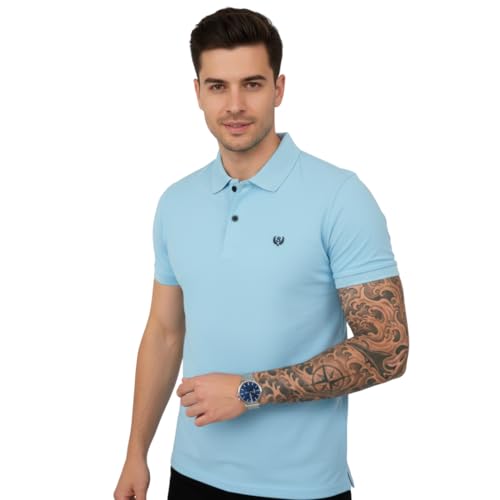 Image of SIDE UP Polo T Shirt for Man with Pocket, Polo T Shirts for Men, Summer Shirt with Collar, Half Sleeve, Cotton Blend, Light Weight, Comfotable Fit (Pack of 1) M to 3XL