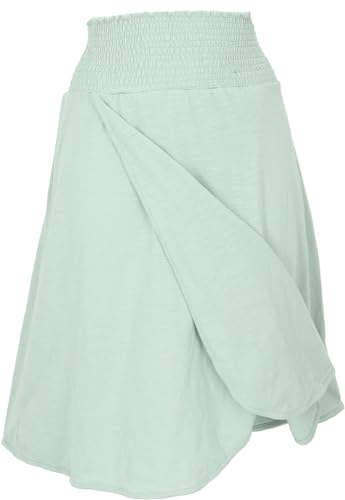 GURU SHOP Rock aus Bio-Baumwolle, Yogarock im Wickellook, Tanzrock - Mint, Damen, Size:M