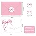 Whaline 24Pcs Pink Bow Thank You Cards with Envelopes and Stickers Watercolor Bow Greeting Cards Pink Blank Note Cards for Wedding Birthday Bachelorette Baby Shower Party Supplies
