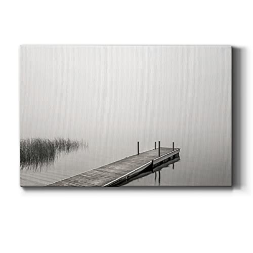 Renditions Gallery Black White Lake Scene Painting Prints Wall Art