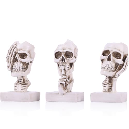 Estatuas decorativas de esqueleto set 3 piezas estilo gótico miniatura 1