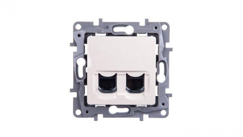 NILOE Enchufe Crema Doble Ordenador RJ45 Cat.6 UTP 664874 Legrand 3245066648743