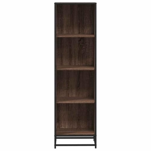 Armario de libros y separador de espacios marrón roble de 139 cm 4