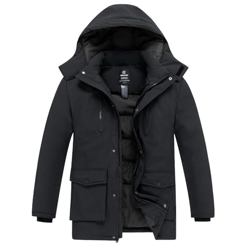 Down Jacket Men Wantdo Men's Hooded Down Jackets Waterproof Winter
