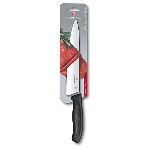 Victorinox Swiss Classic, Carving Knife, Extra Sharp Blade, Straight Edge, 22 cm, Plastic Handle, Stainless Steel, Black