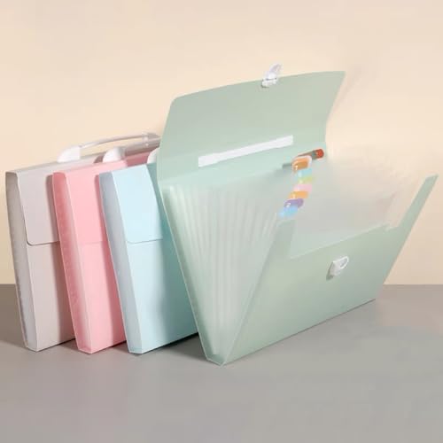 Kit 3 peças/12-Pocket Maleta Pasta Arquiteto A4 com Alça e Trava Plástico(A1031 branco,3 peças)