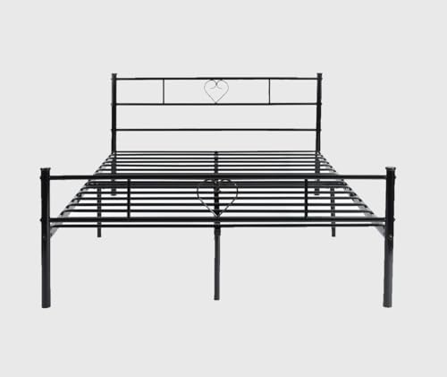 Image of Passio Metal Unique Desine King Size Bed | Metal Double Bed with Headboard & Footboard | Bed for Bedroom | Iron Black (DLY : Do It Yourself)