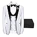 YFFUSHI Men's 3 Piece Suit Slim Fit One Button Prom Suits Set Blazer Vest Trousers White