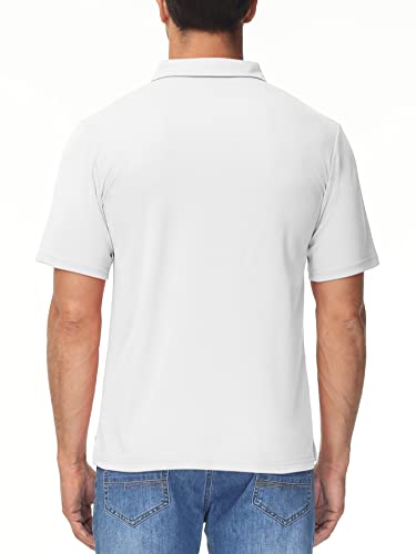 Tacvasen Men's Golf Shirts Short Sleeve Shirt Fishing Shirts Work Shirts Quick Dry Shirts Summer Shirts Golf Polo Shirts For Men White Polo Shirts For Men Casual Shirts #TOP19
