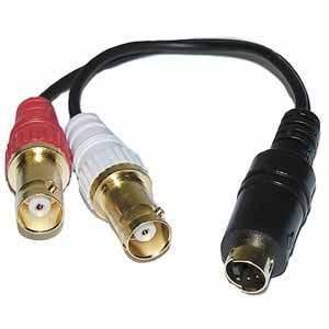 S-Video Y Adapter (4-Pin S-VHS Male to Two BNC Female Connectors) : 45-457