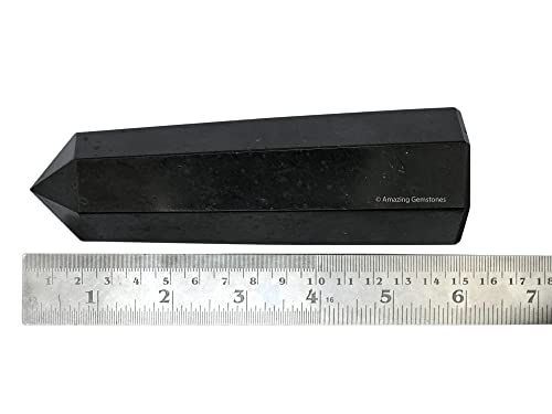 Image of Amazing Gemstone Large Black Tourmaline Crystal Towers ~ Natural Healing Crystal Point Obelisk for Reiki Healing and Crystal Grid (5.5 to 6 INCH)