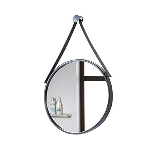 Espejo redondo negro de 50 cm: espejo de pared de hierro para baño y maquillaje 2
