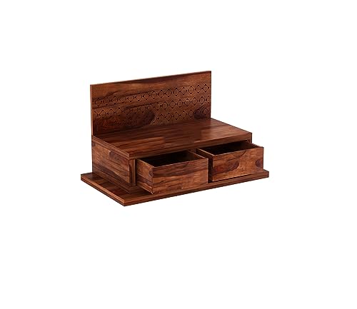 Image of Wudniture Sheesham Wood Advait Handcrafted Home Mandir /Temple (Honey Finish) | Wooden Pooja Mandir for Home & Office