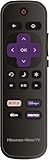Controle remoto de substituição OEM compatível com todos os Hisense Roku TV Smart 4K Ultra HDTV 【Funciona apenas com Hisense Roku TV, não para Roku Stick e Roku Box】 (Netflix/Disney Plus/Apple
