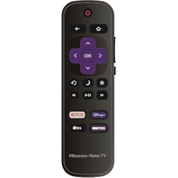 Controle remoto de substituição OEM compatível com todos os Hisense Roku TV Smart 4K Ultra HDTV 【Funciona apenas com Hisense Roku TV, não para Roku Stick e Roku Box】 (Netflix/Disney Plus/Apple