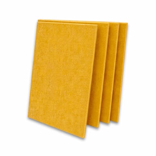 Image of MMT Acoustix Premium Felt Acoustic Panels for Offices, Bedrooms & Studios Sustainable PET Felt Panels for Echo Reduction & Sound Absorption 4x2 Ft, 9mm Thick Mustard - Pack of 4